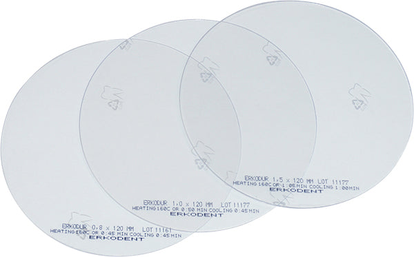 Erkodur, 1,00 mm, Ø 125 mm, claro (TfT: 160°C; HT:50s)