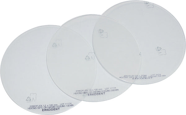 Erkoflex, 2,00 mm, Ø 120 mm, transparente (TfT: 130°C; HT:1m25s)